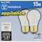 Westinghouse Westinghouse 15 W A15 Appliance Incandescent Bulb E26 (Medium) White 2 pk 3996 - alternate 2